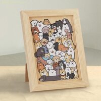 Fashionconnect Câu đố ghép hình động vật, Câu đố hình hoạt hình mèo gấu trúc, Câu đố hình động vật hình con chó bằng gỗ sáng tạo Quà tặng trẻ em