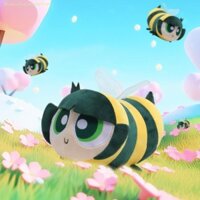 Fashionconnect Powerpuff Girls Bee Toy, Bee Face Animal Anime Powerpuff Girls Đồ chơi sang trọng, Nhân vật hành động vui nhộn Phim hoạt hình mềm Powerpuff Girls Búp bê nhồi bông Quà tặng hợp thời trang