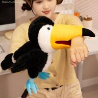 Fashionconnect Toucan Hand Puppet Đồ chơi sang trọng, Vẹt Bald Eagle Owl Flamingo Hoạt hình Con rối tay động vật, Con công nhồi bông Búp bê Ins Mô phỏng Búp bê tay Toucan