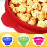 Fashionden Lò vi sóng Bát bỏng ngô Xô, Máy làm bỏng ngô đỏ bằng silicon có nắp Chips, Popcorn Popper Có thể gập lại DIY Đĩa trái cây an toàn Phim đêm