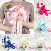 FASHYUNER Bó Hoa Cưới Cầm Tay Vải Lụa Phối Ren Xinh Xắn Cho Cô Dâu