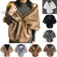 Fashyuner Giả Pelt Khăn Mùa Đông Cô Dâu Áo Ấm Trộm