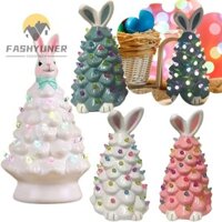 Fashyuner Pre-Lit Rabbit Figurines, Bunny Ear Top Hạt Đèn Nhiều Màu Sắc Chiếu Sáng Thỏ Phục Sinh Để Bàn Cây, Phim Hoạt Hình Cây Thỏ Nhựa Đèn Ngủ Mùa Xuân Phục Sinh