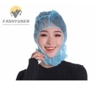 FASHYUNER Set 100 Mũ Làm Việc Bằng Nhựa Chống Tĩnh Điện Màu Xanh Dương Thoáng Khí Có Thể Điều Chỉnh Dùng Một Lần