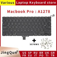 【Fast-selling】 NEW A1278 Keyboard for Macbook Pro 13 A1278 UK RU FR Keyboard Potugal +Screws 2009 2010 2011 2012 MD101 MD102