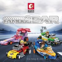 Fast Shipment—Sembo Block Cartoon Mini Car Q Version Model Children's Assembled Small Particle Toy Gift Wholesale 5LQV