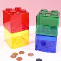 ❥Fast Shipping❥Kid's Creative Toy Money Box Transparent Plastic Blocks Coin Storage Case❥