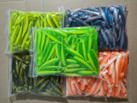 Fat Brother Luya Đuôi T Mềm Mồi Tôm Hùm Màu Mềm Giun Mô Phỏng Mồi Giả Luya Mồi Cá Quan Thoại 100 Miếng Mồi Giả Mùi Cá