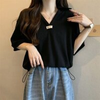 Fat mm Size Lớn Áo Thun Ngắn Tay Nữ Niche Thiết Kế Rời Mỏng Hơn Nhìn Bao Da Thịt Top