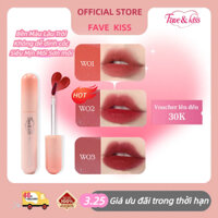Fave Kiss Son Watery Tint Bền Màu Lâu Trôi, Không Dính Cốc, Siêu Mịn Môi Sơn môi có cảm giác mờ nhẹ