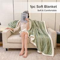 Fawziya Chăn Nhung Kẻ Sọc Trơn Cừu Len Chăn Cotton Len Thoải Mái Sữa Len Chăn Coffice Ngủ