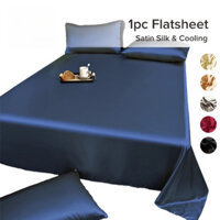 Fawziya Satin Silk Bed Sheet ice Cooling Flatsheet Luxury Sheet Single / Super Single / Full (Double) / Queen Flat Sheet Pillowcase