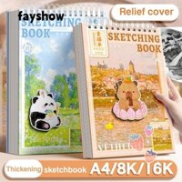 Fay Sketchbook, Sách vẽ dày bảo vệ mắt, Đơn giản 16K / A4 / 8K Crane Loong / Capybara / Panda Art Painting Paper Văn phòng trường học