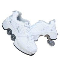 Fbestxie Roller Skates for Women, Rollers Shoes for Kids, 2-in-1 Inline Skate Multi-Purpose Shoes, Shoes with Wheels for Girls/Boys, Quad Roller Do...