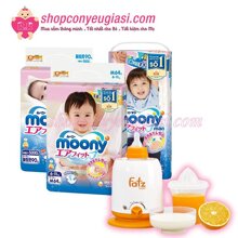Combo 4 gói bỉm - tã quần Moony cho bé trai XL38