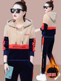 Fc Bộ Đồ Nhung Vàng Dành Cho Phụ Nữ Mùa Thu Đông 2025, Bộ Đồ Thể Thao Thời Trang Mới, Thoải Mái,