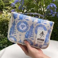 Fc Cartoon Moomin Yamei Gấp Túi Trang Điểm Công Suất Lớn Phân Vùng Xách Tay Treo Túi Vệ Sinh Túi