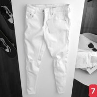 fd Quần jeans nam trắng trơn rách gối chất jean bò cao cấp co dãn 4 chiều đẹp rin from dáng rin skinny ADO7 5