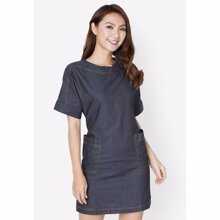 Đầm suông linen cổ thuyền phối túi