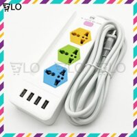 fd6 Ổ CẮM ĐIỆN CYX K204 Có 4 Cổng USB Sạc Đa Năng, 3 Ổ Cắm 3 Chấu, Dây Dài 3M Công Suất 2500W, Có Khe Gác Điện Thoại