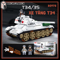 FDEYES WW2 T-34/85 Medium White Tank M38-B0978 Đồ chơi Lắp ráp Xe tăng Chiến đấu T34 B0978