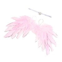 Feather Wings Baby Newborn Infant Headband Angle Lovely Custom Part - Pink
