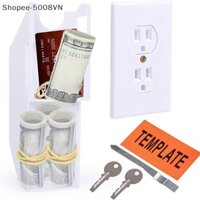 [Febn] Hộp ổ cắm ngụy trang Hộp an toàn tiền Chìa khóa Tiền mặt Lưu trữ ẩn Hộp đựng sáng tạo Đồ giấu tại chỗ Ngăn chặn kẻ cướp / kẻ trộm {vn}