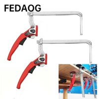 Fedaog 2 Chiếc Ratchet F Kẹp, Hệ Thống Đường Sắt Hướng Dẫn Nhanh Kẹp Đường Sắt Ratchet Kẹp, Dụng Cụ Cầm Tay Bền Chuyên Nghiệp 160x60mm Kẹp Chế Biến Gỗ