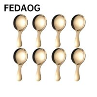Fedaog 8 Thìa Nhỏ Cho Gia Vị, Muỗng Inox Mini Cho Hộp Đựng, Muỗng Gia Vị Canh Thìa Ngắn Vàng Vàng Gia Vị