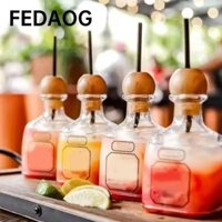 Fedaog Chai tái sử dụng, Cốc chai rượu có lỗ rơm Chai Tequila Mini, 375ml Có nút chai Trang trí tiệc Chai Tequila