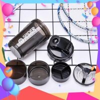 FEESHIP Bình Lắc Shaker Tập GYM 3 Ngăn Tiện Dụng 500 Ml Có Lò Xo