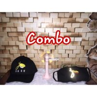[Feeship] combo quạt led tích hợp bút bi + nón + khẩu trang jack