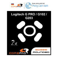 Feet chuột PTFE Corepad Skatez cho Logitech G102  Logitech G203  Logitech G PRO Wired  Logitech G PRO HERO Wired 2 bộ - Hàng Chính Hãng - Pro