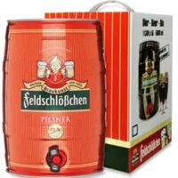 Feldschlobchen Pilsner – 4.9%vol – keg bia Pháo Đài màu đỏ 5 lít nhập khẩu Đức