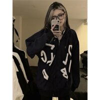 Femininechic Hàn Quốc Nữ Thời Trang Áo Khoác Hiphop Áo Len Có Mũ Trùm Đầu Cho Nữ Cao Cấp In Chữ Cardigan Dành Cho Nữ