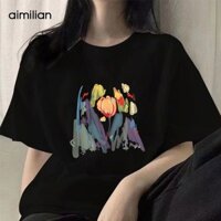 Femininechic Mới Nữ Thời Trang Áo Thun Nữ Polo Cổ Thẳng Vai Áo Thun Tay Ngắn Rời Cotton Top Dành Cho Nữ