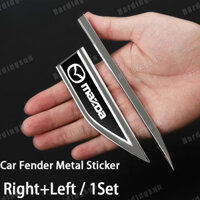 FENDER Miếng dán Logo bên kim loại bằng thép không gỉ ô tô Mazda 3D (Trái và phải) cho Mazda 3 2 5 CX3 RX8 BT50 323 CX8 CX30 RX7 626 CX7 NX5 CX9