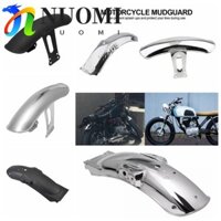 FENDER Nuomi Xe Máy Kim Loại Trước / Sau Chắn Bùn, Sửa Đổi Kim Loại Xe Máy Retro Chắn Bùn Trước / Sau, Đen Trước / Sau Chrome CG125 Đen Chrome Vị Trí Lốp Xe Máy Chắn Bùn