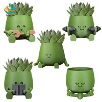 Fengjue Mọng Nước Hình Vật Trang Trí Nhựa Chậu Hoa Trang Trí Chính Thức Happy Face TH