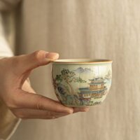 Fengyin Đất Sét Cũ Gốm Mở Lát Trà Jinshan Bình Nước Cốc Master Cup Retro Teacup Kung Fu Bộ Trà Dung Tích Lớn ndgt