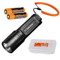 Fenix TK35 Ultimate Edition 2018 3200 Lumens Rechargeable LED Flashlight with Fenix High Strength Soft Lanyard, 2x Rechargeable Batteries & LumenTa...