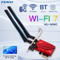 Fenvi WiFi 7 FV-BE8800 Bộ chuyển đổi không dây Intel BE200 Pcie Bluetooth 5.4 Tri-band 2.4G / 5G / 6GHz Mạng Wifi7 Card 802.11be cho PC