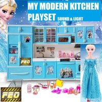 FEO My Modern Kitchen Playset Bộ Đồ Chơi Nhà Bếp Frz Kt Đồ Chơi Cho Bé Gái Giả Vờ Chơi Búp Bê Masak Masak