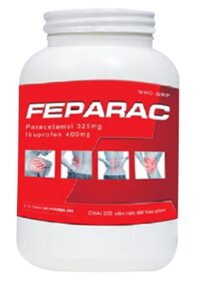 FEPARAC (Lọ)_USP_Paracetamol 325mg. Ibuprofen 400mg_Lọ/200V/16_giảm đau và kháng viêm