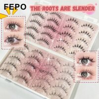 FEPO Bộ 20 Cặp Lông Mi Giả Bằng Sợi Tự Nhiên Tái Sử Dụng Được 11-12mm