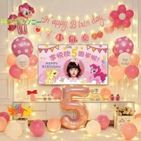 [Fernweh] Bóng bay My Little Pony Rainbow Pink Horse Latex Ballon Sinh nhật Phim hoạt hình Đồ dùng dự tiệc cho bé gái tắm [MỚI]