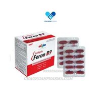 FERON B9 – MDP USA Hộp 100 viên nang Hỗ trợ bổ sung sắt, acid folic và các thành phần cần thiết cho quá trình tạo máu – Châu Ngân