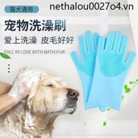 Ferret Găng Tay Tắm Thú Cưng Massage Mèo Bông Dụng Cụ Tiện Dụng Bàn Chải Chó Mèo Chà Tắm Chống Cắn Dụng Cụ Vệ Sinh