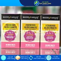 FERROUS GLUCONATE - Viên Uống Bổ Máu, Tăng Tế Bào Hồng Cầu, Bổ Sung Sắt Hữu Cơ, Giảm Hoa Mắt, Chóng Mặt (Hộp 100 viên)