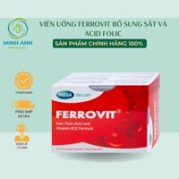FERROVIT Bổ sung Sắt, Acid Folic và Vitamin B12, giúp hỗ trợ trong thiếu máu do thiếu sắt (Hộp 50 Viên)
